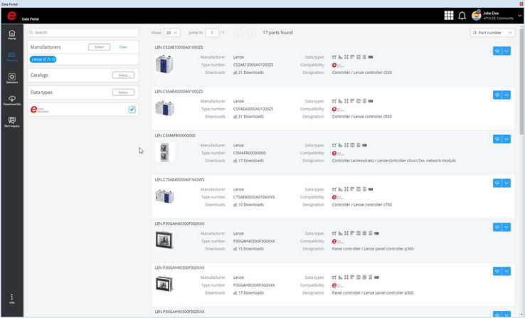 For example, Lenze has integrated component data in EPLAN Data Portal - some of them already comply with the new EPLAN Data Standard.